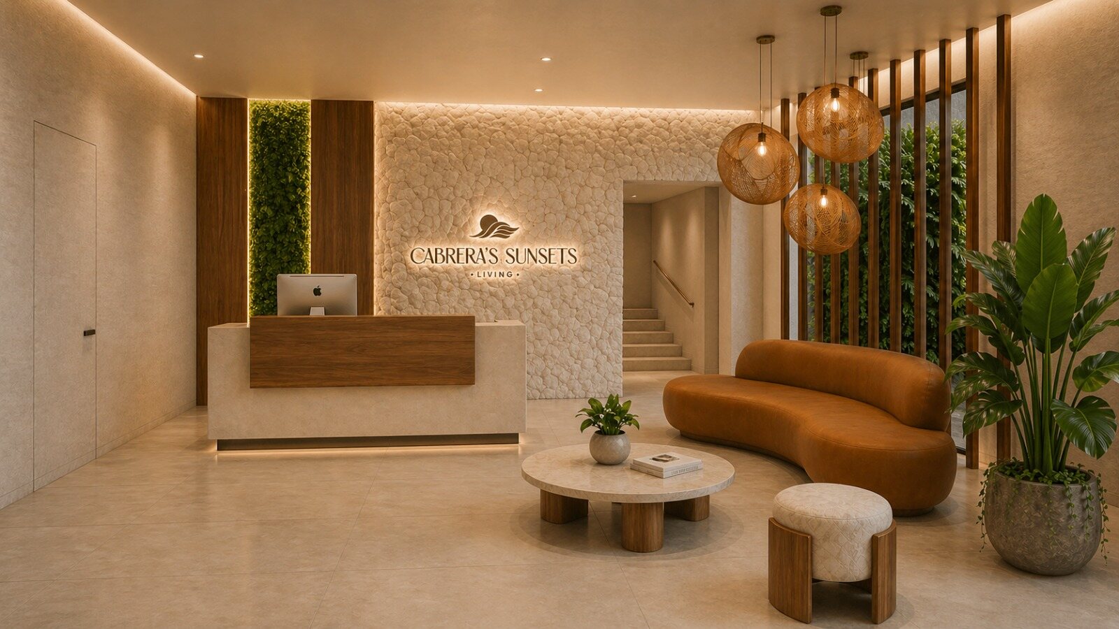 Lobby amueblado de Cabrera’s Sunsets Living