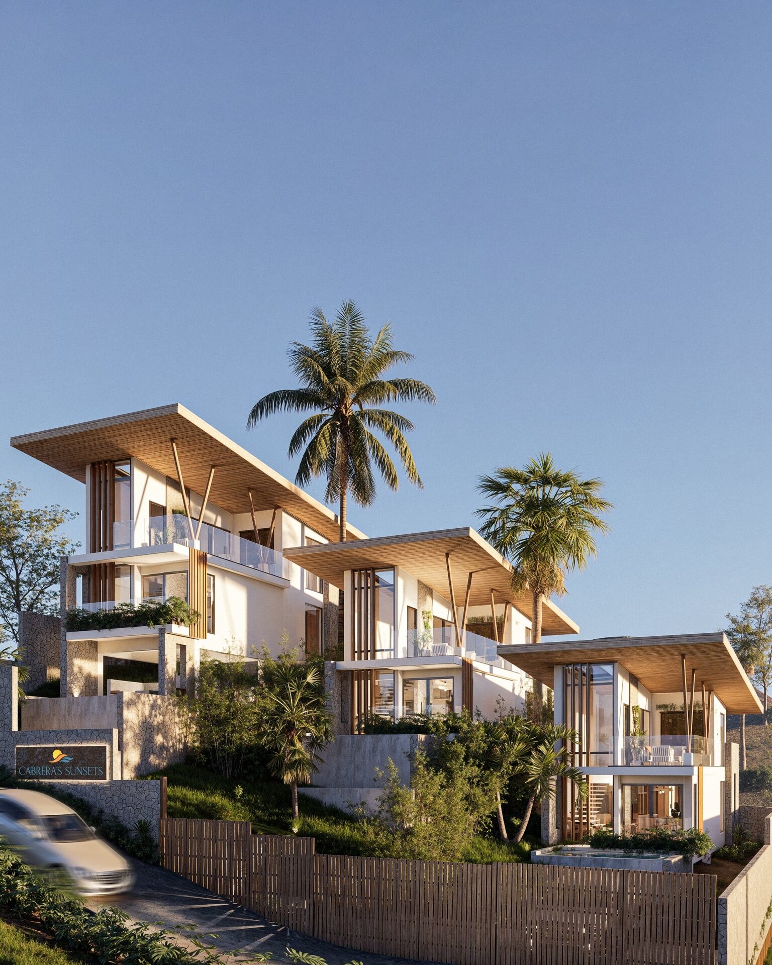 Tres villas en colina en Cabrera’s Sunsets